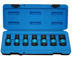 Juego de 7 vasos de impacto articulados de 1/2" DR. (1/2"-7/8")